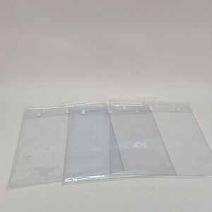 3 PCS. CLEAR PLASTIC STORAGE BAGS SNAP CLOSURE HANGING TAB 13"x13" HEAVY DUTY